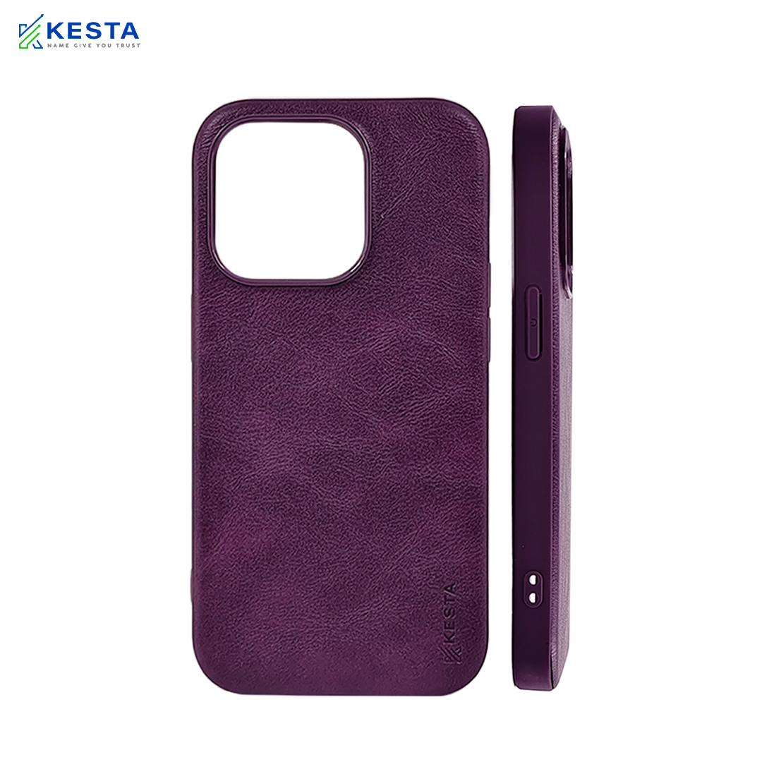 iPhone 14 Pro Max Cover - Brave Purple Leather Case (Waterproof & Dustproof)